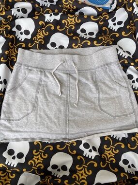 Circo Light Gray Drawstring Mini Skirt